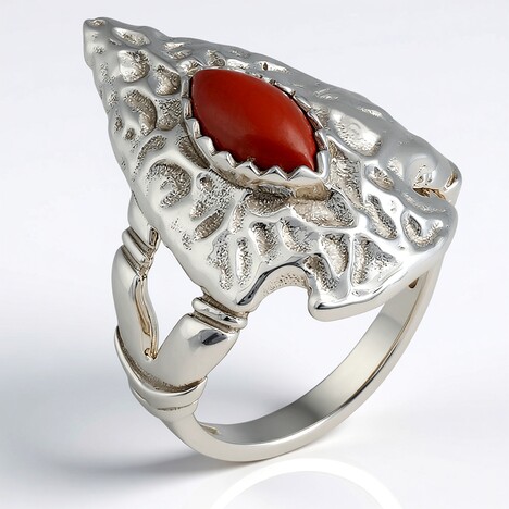 Anello in argento con Diaspro Rosso  (Desert Chic)