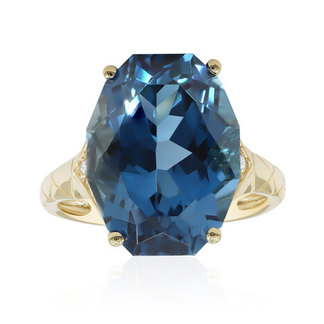 Anillo en oro con Topacio azul de Londres (CIRARI)