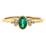 Anillo en oro con Esmeralda de Zambia AAA