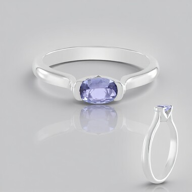 Anillo en plata con Tanzanita