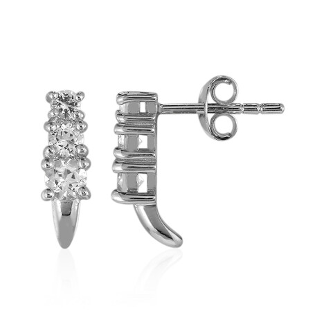 Weißer Topas-Silberohrringe