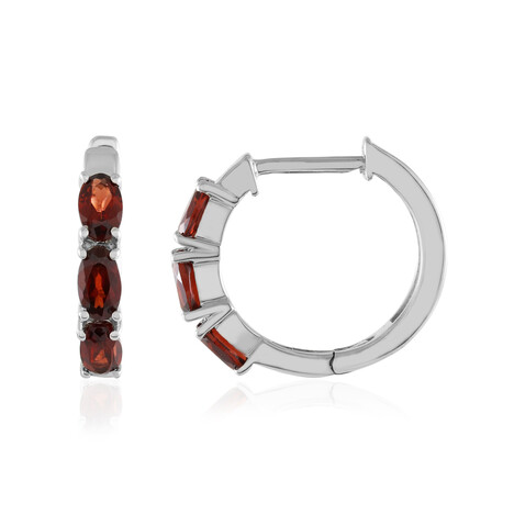 Mosambik-Granat-Silberohrringe