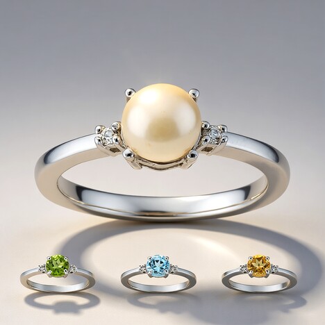 Anello in argento con Perla d'Acqua Dolce Bianca
