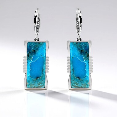 Orecchini in argento con Turchese Kingman Mohave Blu (Faszination Türkis)