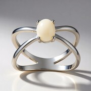 Weißer Opal-Silberring