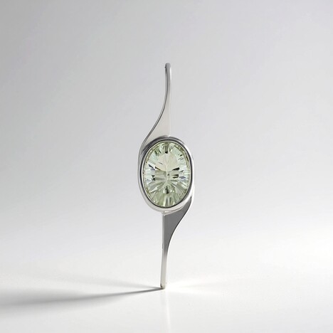 Ciondolo in argento con Ametista Verde (MONOSONO COLLECTION)