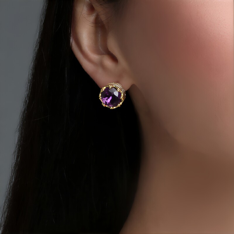 Pendientes en plata con Amatista Rosa de Francia (Dallas Prince Designs)