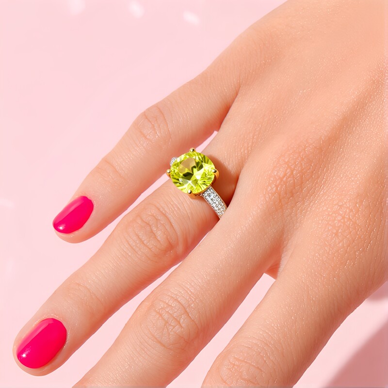 Anillo en plata con Citrino de color limón