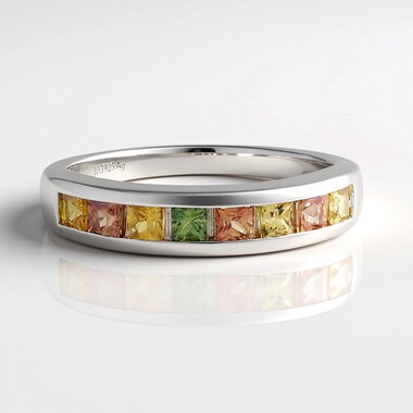 Fancy Sapphire Silver Ring
