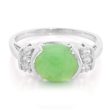 Anillo en plata con Crisoprasa imperial