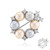 Broche en plata con Perla durazno Freshwater (TPC)