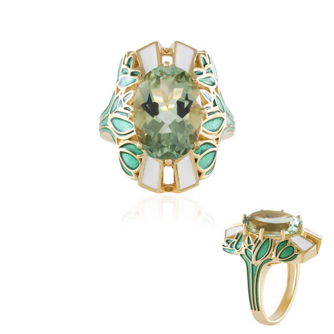 Bague en argent et Améthyste verte (Adela Silber)