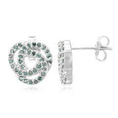 Orecchini placcati in platino con Diamante Fancy