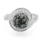 Schneeflocken-Obsidian-Silberring