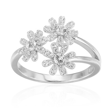 Anillo en plata con Topacio blanco