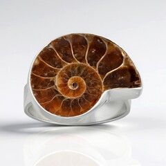 Anello in argento con Ammonite