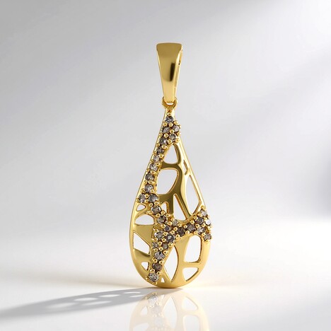 Pendentif en argent et Diamant champagne I2 (Ornaments by de Melo)