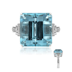 Anello in oro con Acquamarina Brasiliana AAA (CIRARI)