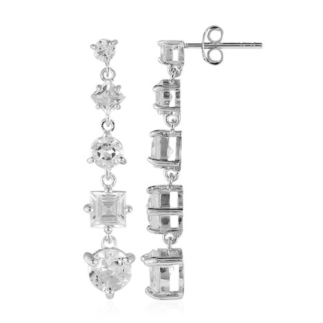 Pendientes en plata con Topacio blanco