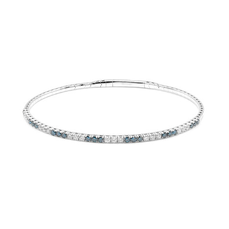 14K SI2 Blue Diamond Gold Bangle (CIRARI)