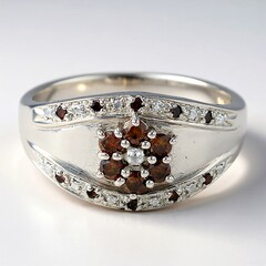 Anello placcato in platino con Diamante Fancy