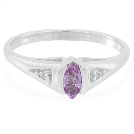 Bague en argent et Saphir pourpre non chauffé