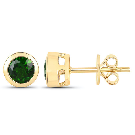 Orecchini in oro con Diopside Russo