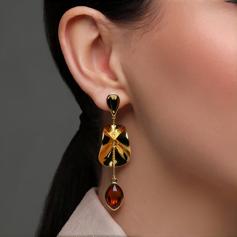 Pendientes en plata con Ámbar del Báltico amanecer (dagen)