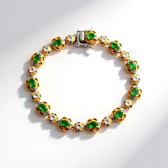 Bracciale in argento con Smeraldo Zambia
