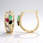Boucles d'oreilles en argent et Emeraude de Zambie