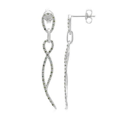 Fancy Diamond Silver Earrings