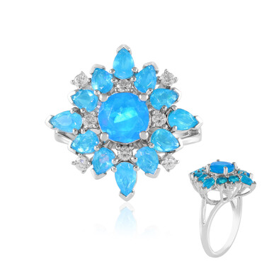 Äthiopischer Blauer Opal-Silberring
