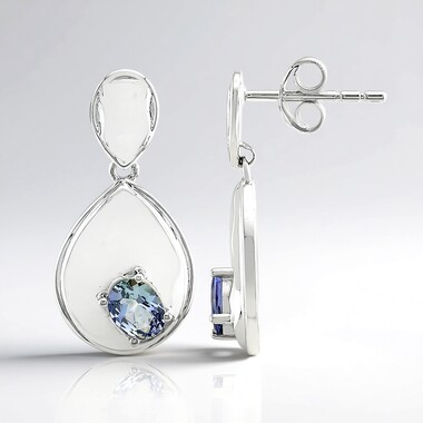 Unheated Tanzanite Silver Earrings (Pallanova)