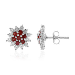 Boucles d'oreilles en argent et Rubis de Tanzanie (Adela Silber)