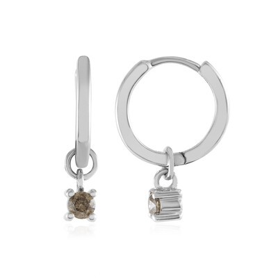 I2 Champagne Diamond Silver Earrings