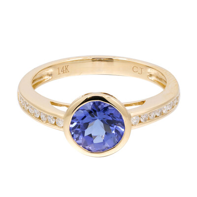 Gouden ring met een AAA tanzaniet (CIRARI)