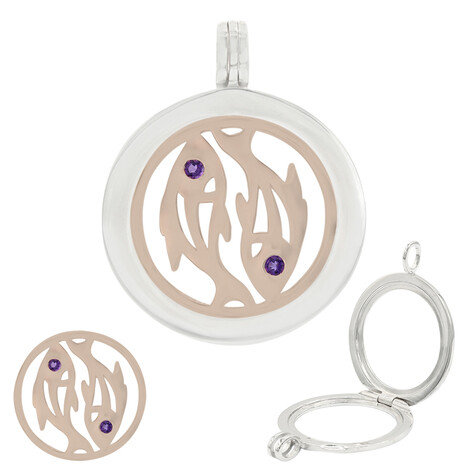 Zilveren hanger met amethisten