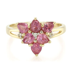 Nicht erhitzter Padparadscha-Saphir-Goldring (AMAYANI)