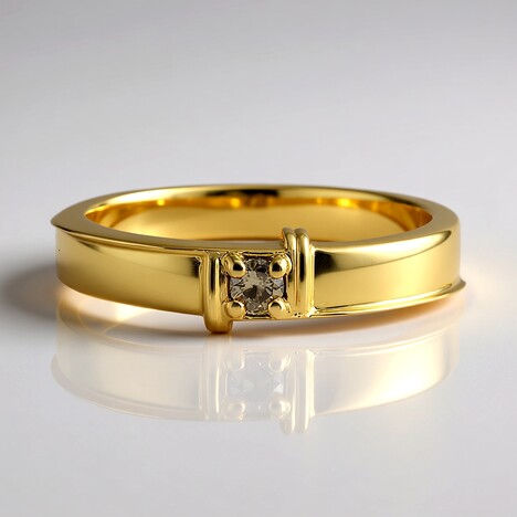 Bague en argent et Diamant champagne I3
