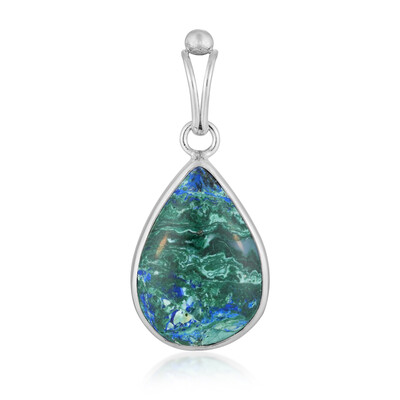 Azurite Malachite Silver Pendant (Bali Barong)