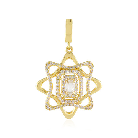 Weißer Saphir-Silberanhänger