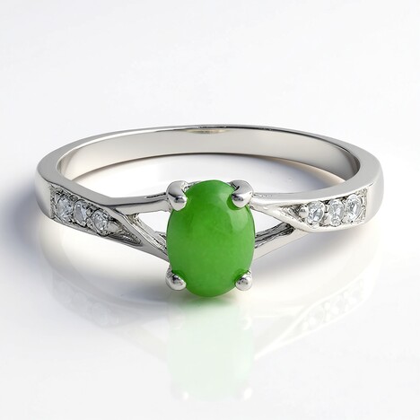 Anello in argento con Crisoprasio Imperiale