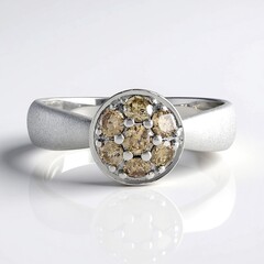 Anello in oro con Diamante Champagne I2 (de Melo Gold)