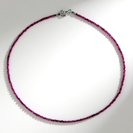 Collier en argent et Rubis du Mozambique (Riya)