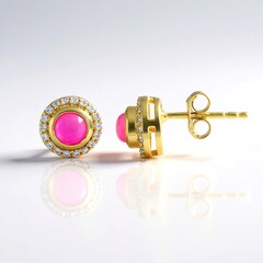 Orecchini in argento con Opale Rosa dell'Etiopia