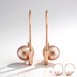 Orecchini in argento con Perla Ming Porpora (TPC)