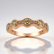 Gouden ring met SI1 Argyle Rose De France Diamanten (Annette)