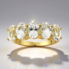 Anello in oro con Danburite Rosa del Messico