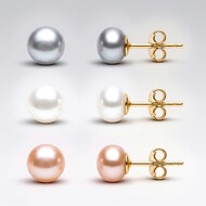 Boucles d'oreilles en argent et Perle blanche de culture d'eau douce