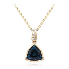 Collar en oro con Topacio azul de Londres